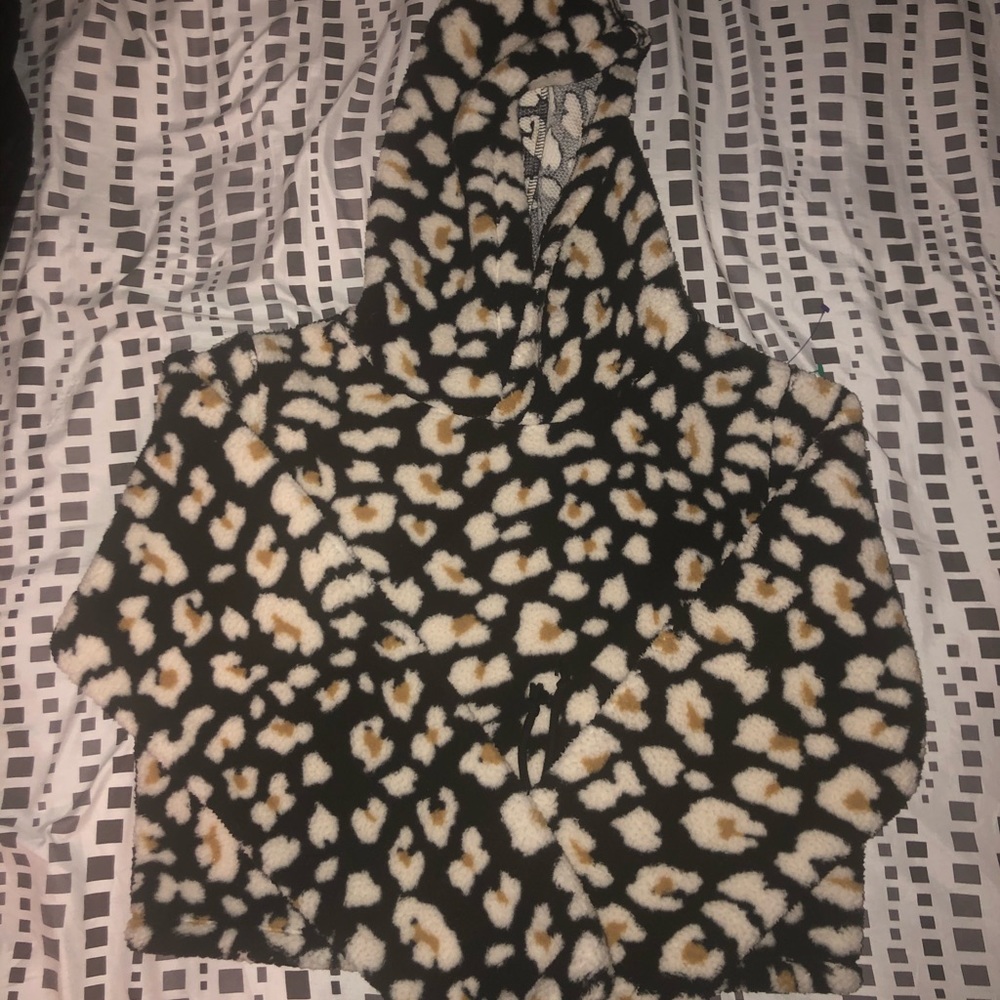 Sherpa hoodie crop top